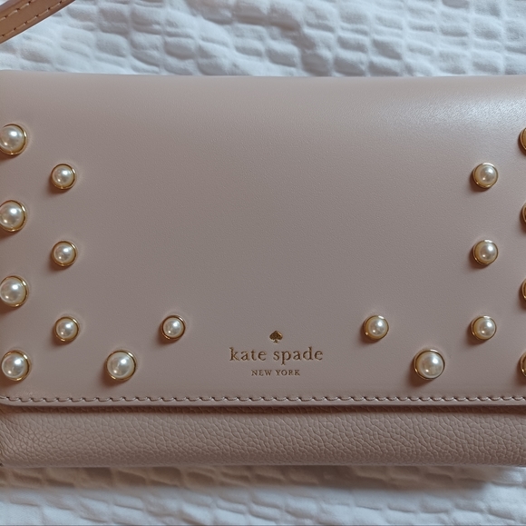 Kate Spade Pearl Blush Clutch Crossbody Bag - Picture 14 of 16